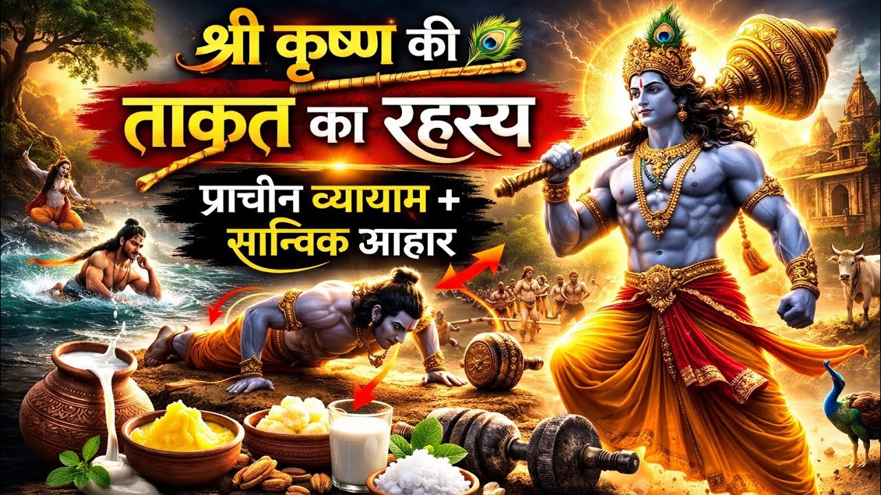 श्री कृष्ण की ताकत का रहस्य 😱 | प्राचीन व्यायाम और सात्विक आहार का सच