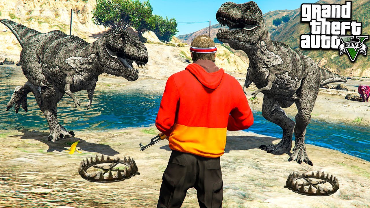 ПОЙМАЛ ДИНОЗАВРА В ЛОВУШКУ! ПАРК ЮРСКОГО ПЕРИОДА В ГТА 5! ОБЗОР МОДА В GTA 5 ВИДЕО