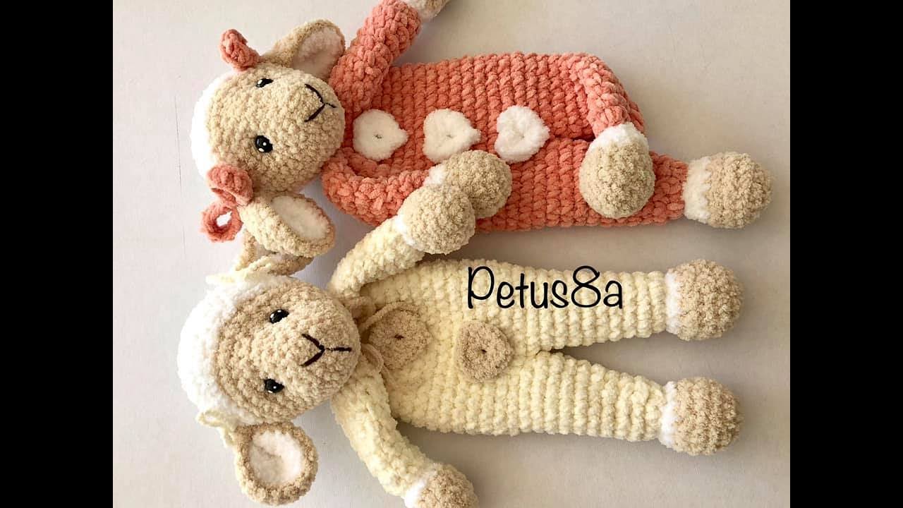 Borrego manta de apego para bebe en crochet amigurumis by Petus (English subtitles)