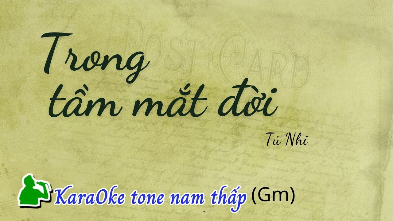 Trong tầm mắt đời | Tone nam thấp (Gm) Karaoke  | Cui bap music