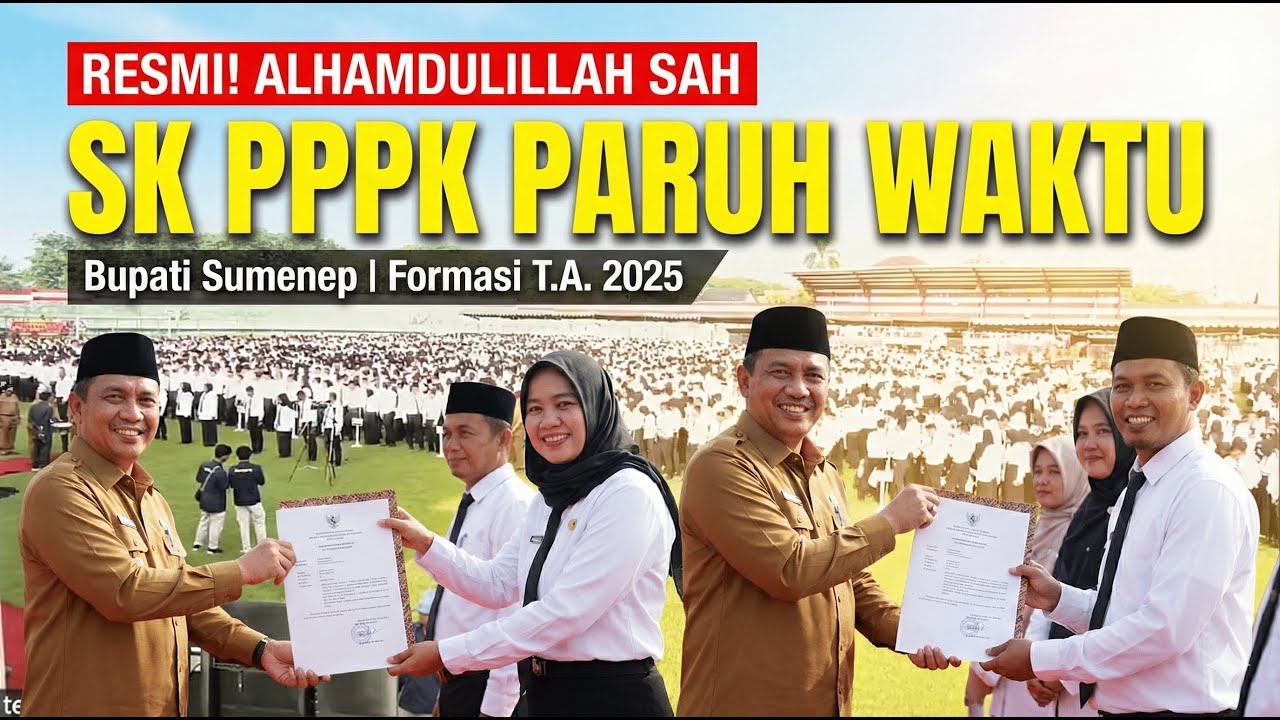 Penyerahan Keputusan Bupati Sumenep tentang Pengangkatan PPPK Paruh Waktu Formasi T.A. 2025