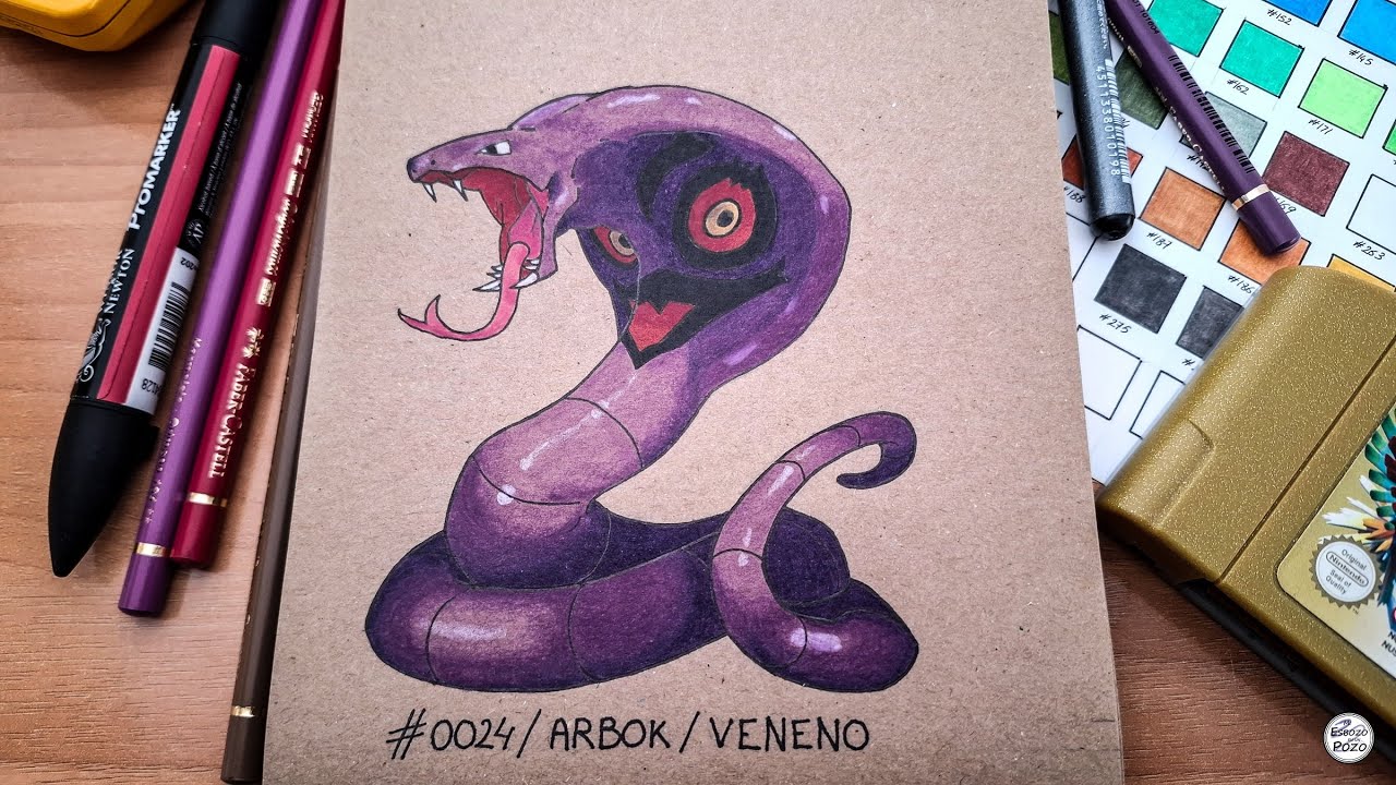 Cómo dibujo a Arbok | Pokémon #0024