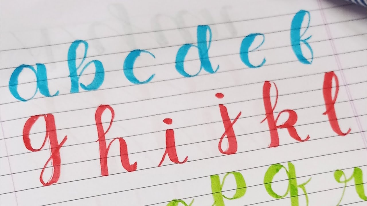 Lowercase letters a - z brush calligraphy | learn calligraphy | calligraphy tutorial in tamil