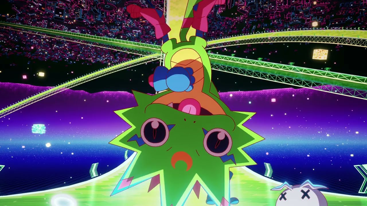 Gekkomon finishing blow to Machmon
