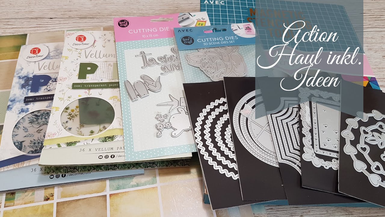 Action Haul mit neuen Stanzen, Vellum Blöcke, Stencling Tool und ersten Beispielprojekten