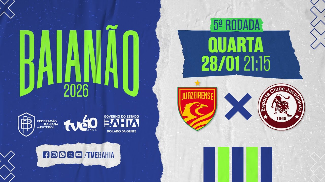 AO VIVO COM IMAGENS: JUAZEIRENSE X JACUIPENSE | #BaianãoNaTVE - 28/01/2026