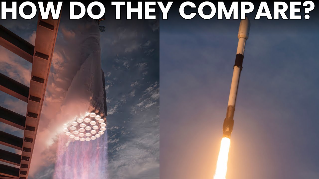 Starship vs Falcon 9: Ascent, boost back and reentry! Side by Side Launch Analysis