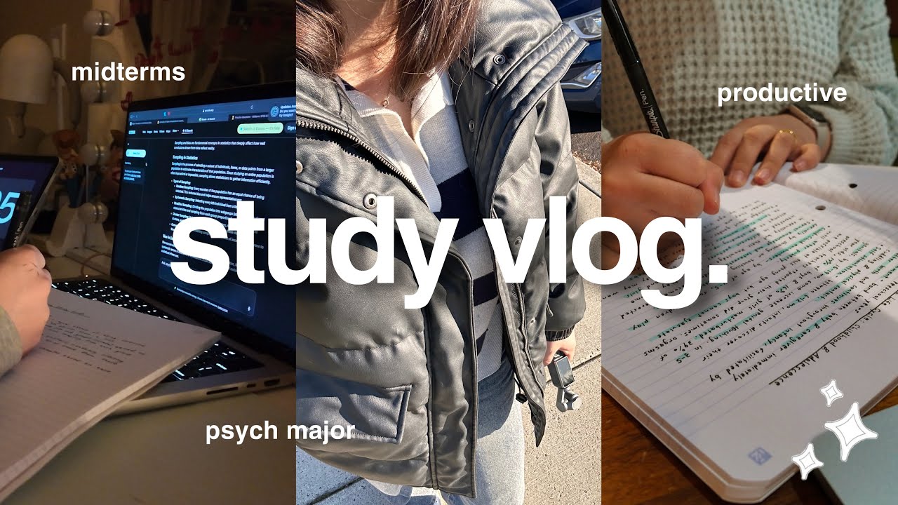 STUDY VLOG 💌 | 72+ hours, midterms, library nights, realistic