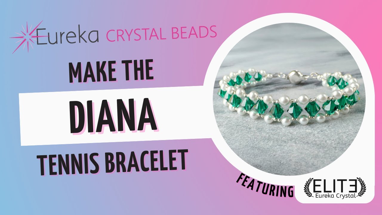 How to Make an Easy Crystal & Pearl Tennis Bracelet DIY 💎 Diana Bracelet Free Jewelrymaking Tutorial