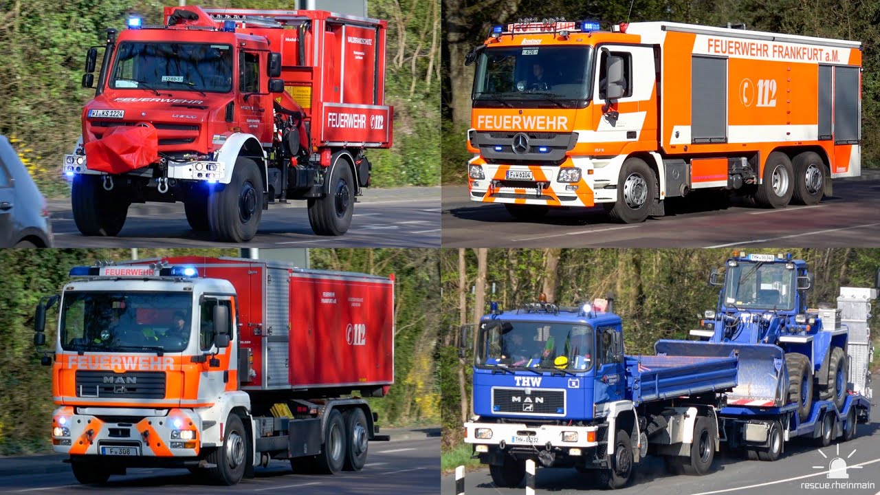 [Feuer im Frankfurter Stadtwald] Feuerwehr und THW zur Großübung Holzwurm 2025