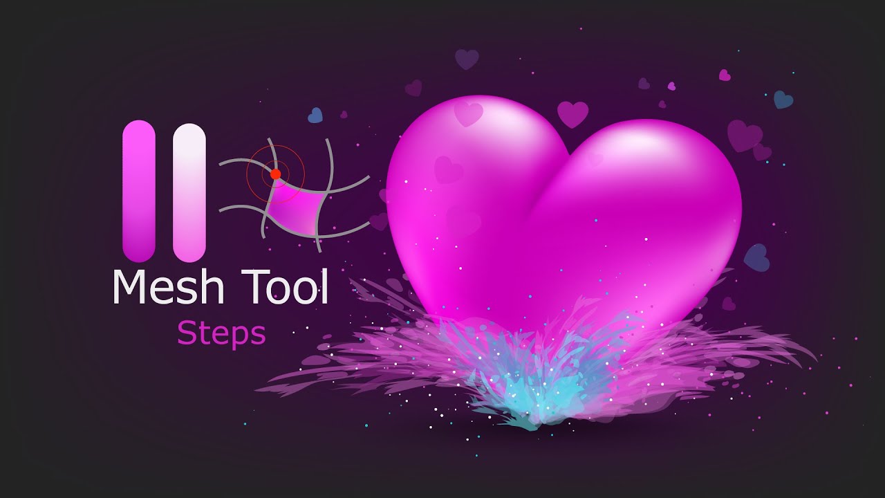 Heart tutorial in Adobe Illustrator for Beginners using gradient mesh Tool