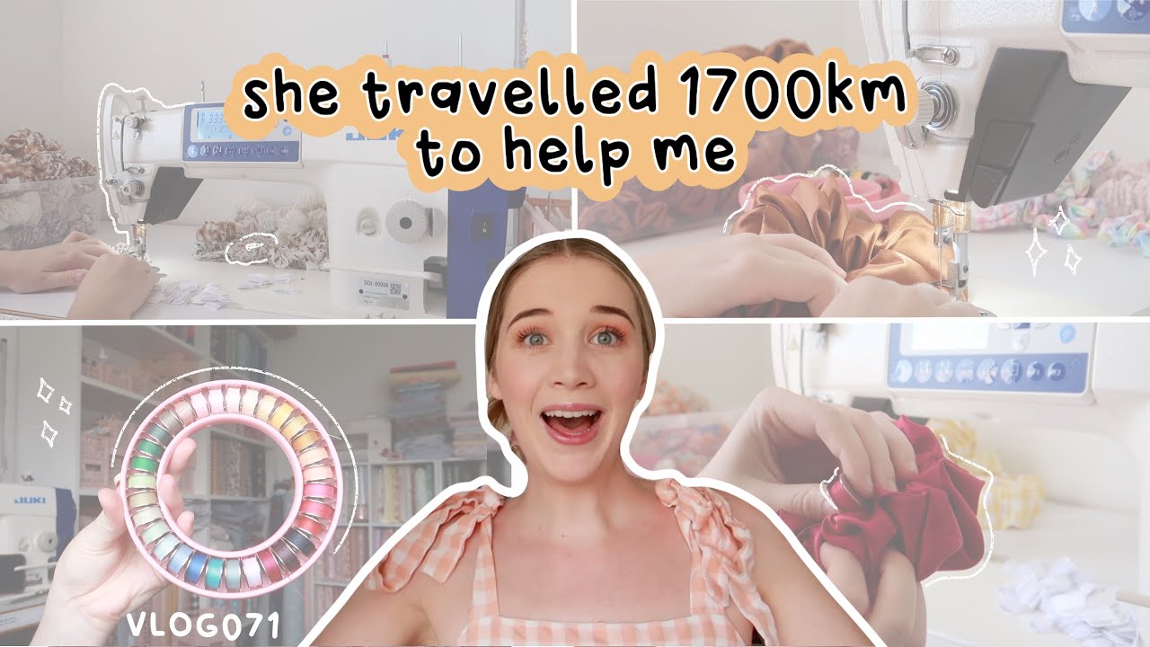 another scrunchie business travelled 1700km to help me make scrunchies! making heaps, studio vlog 71
