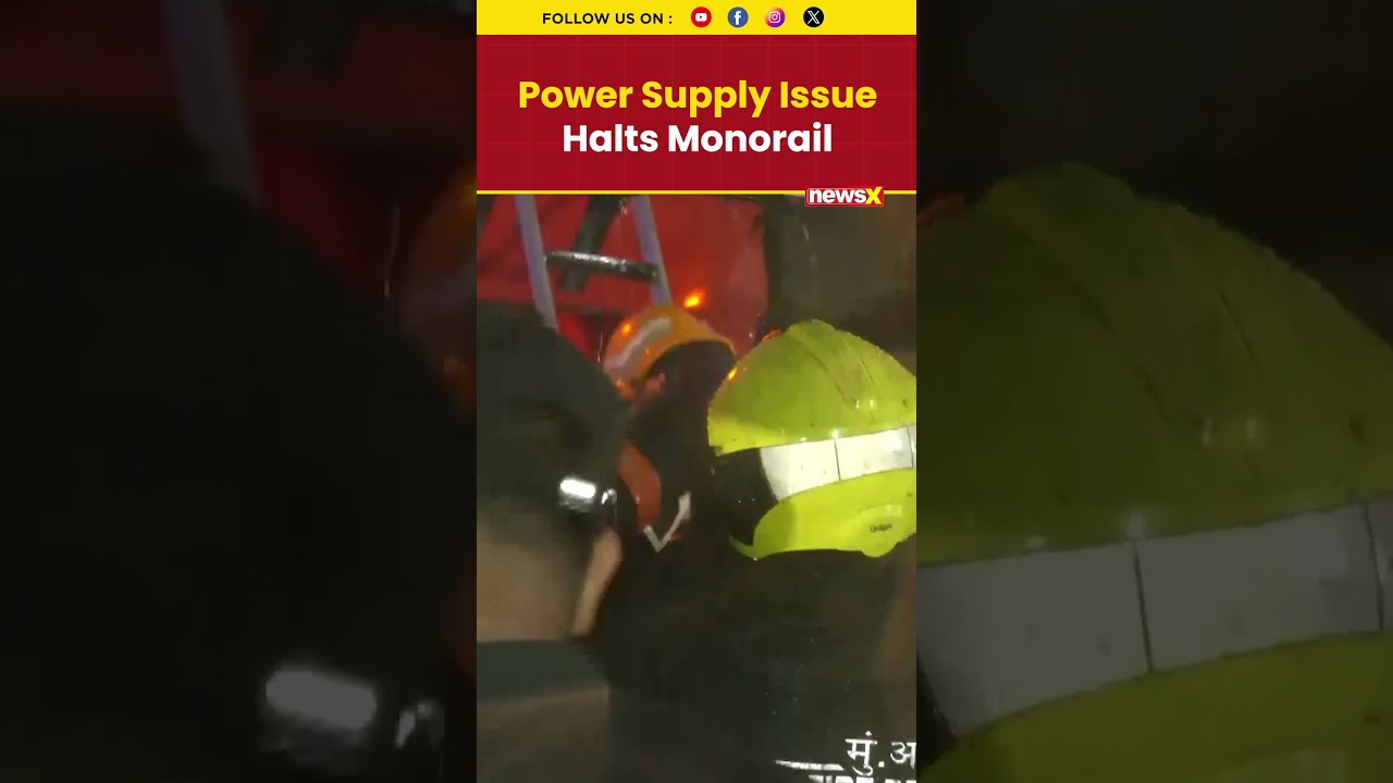 Power Failure Halts Mumbai Monorail, Rescue Operation Underway #mumbaimonorail #mumbaibreakingnews