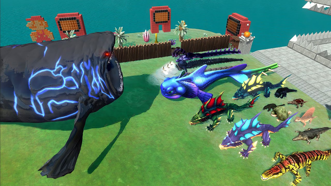 Reptiles Revolt Battle with Frilled Shark of Evolution VS The Bloop - Animal Revolt Battle Simulator