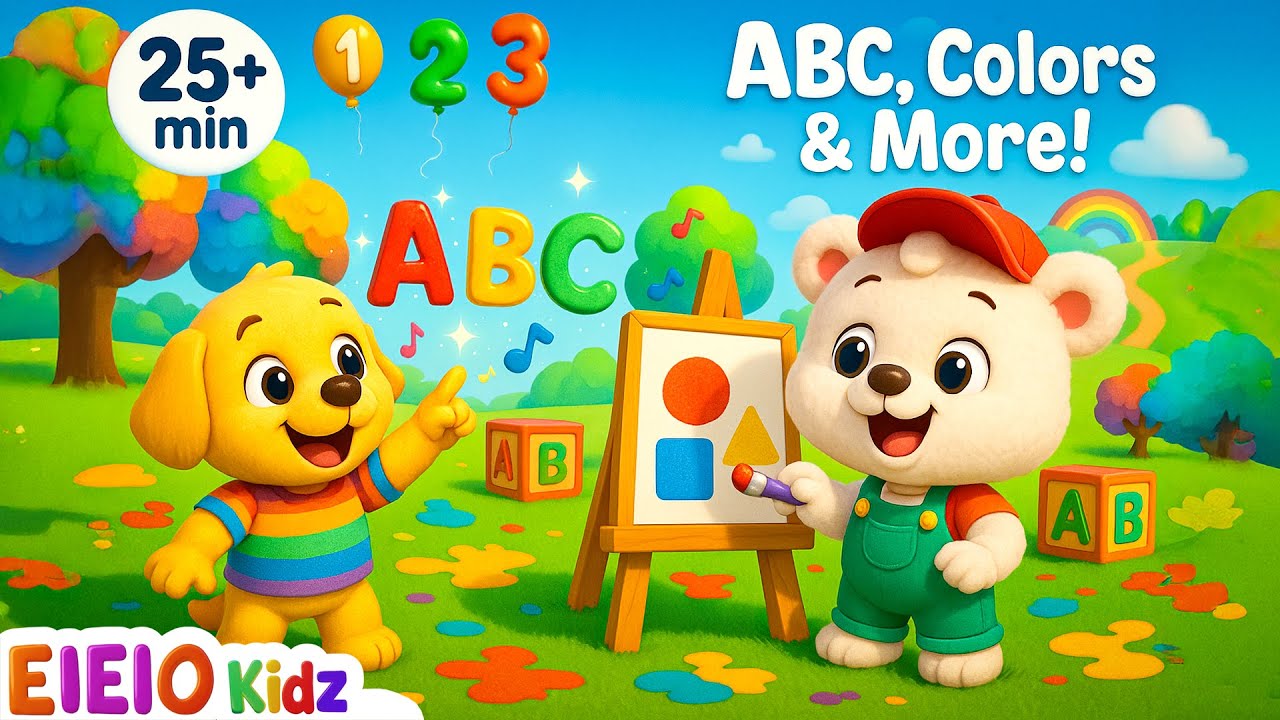 25+ Minutes of Learning for Kids 📚 | ABC Song, Colors & More | Kindergarten Education | EIEIOKIDZ 👶🔤