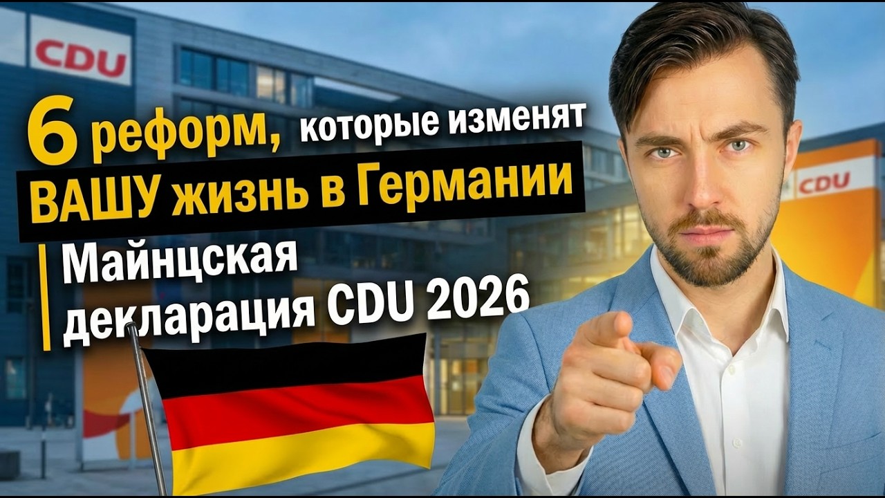 🚨 6 реформ, которые изменят ВАШУ жизнь в Германии - Майнцская декларация CDU 2026