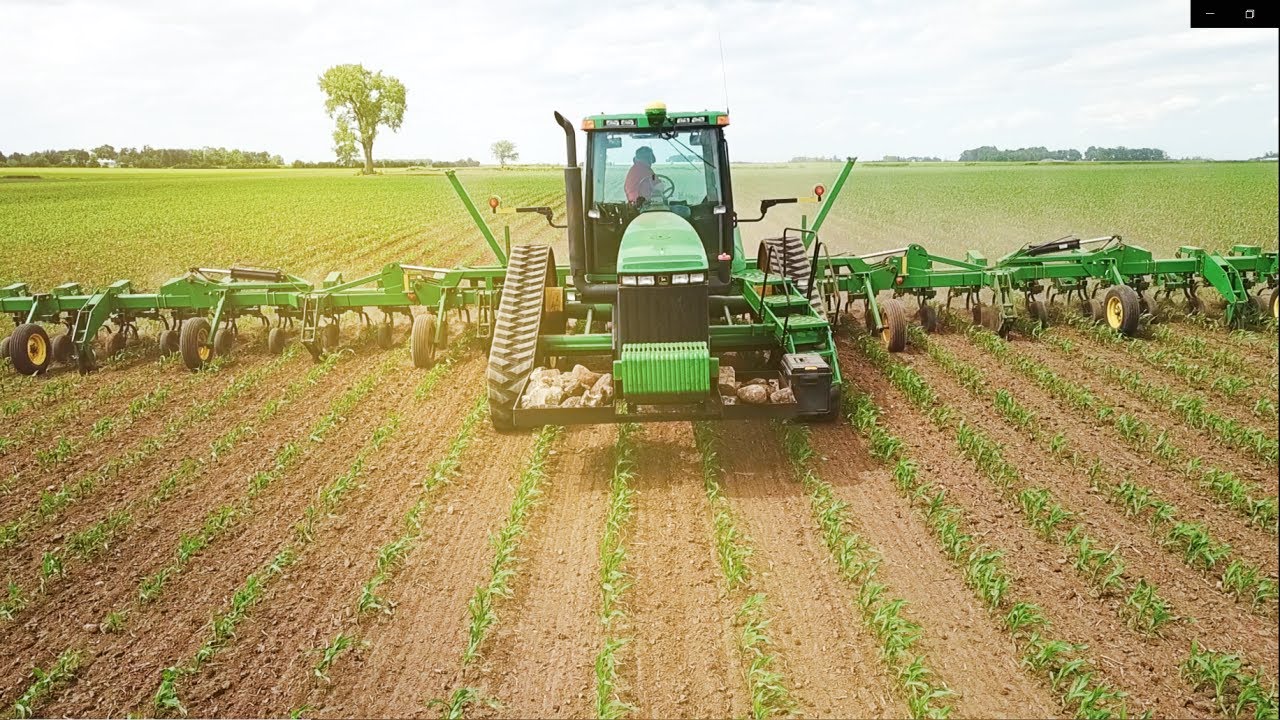 John Deere 24 Row 60ft 856 Row Crop Cultivator DEBUT! 8410t Organic Corn 2020