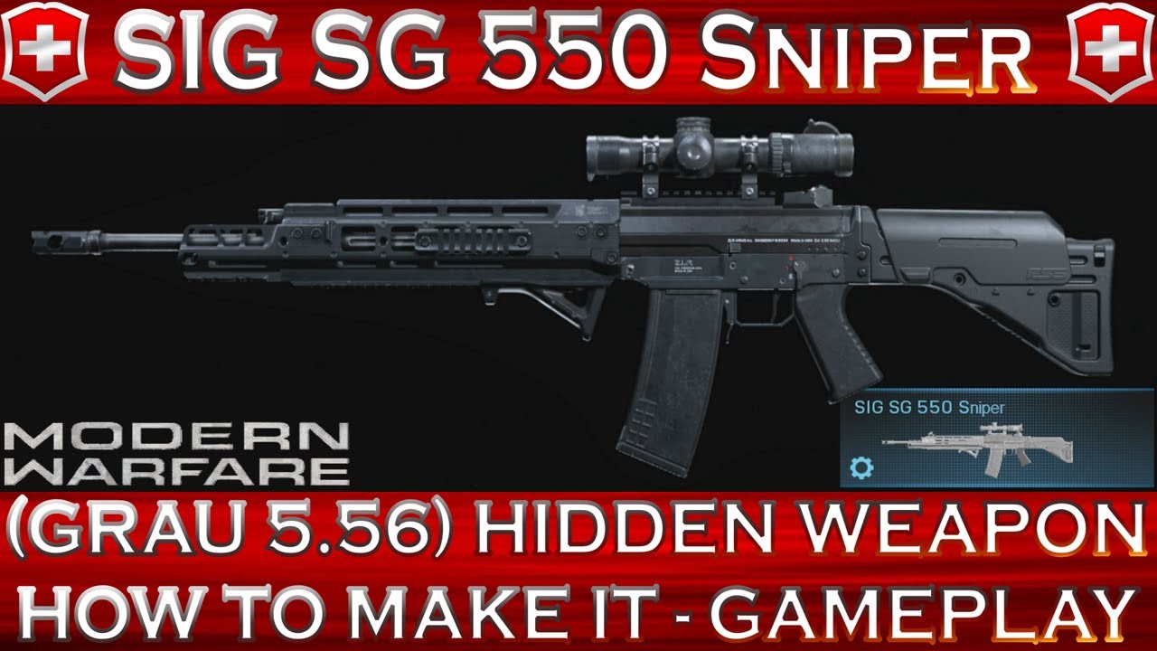 Modern Warfare SIG SG 550 Sniper (GRAU 5.56) Hidden Weapon - How to make it - Gameplay