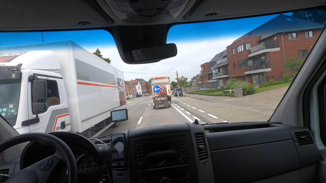 🇧🇪View fom the cabin of to the Belgian village of Lede /Bakış açısı Nakliyat Lede köyüne Belçika 4K