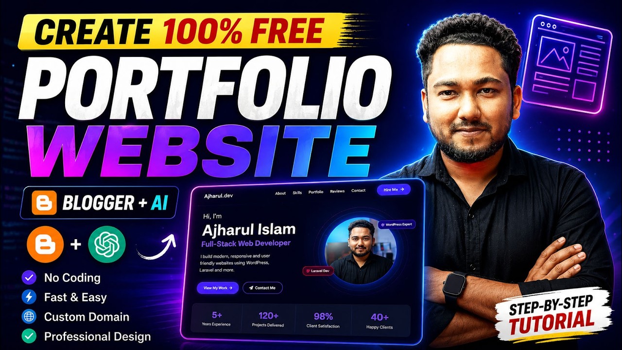 Бесплатный сайт-портфолио: используем Claude AI для создания личного бренда | Туториал по Blogger