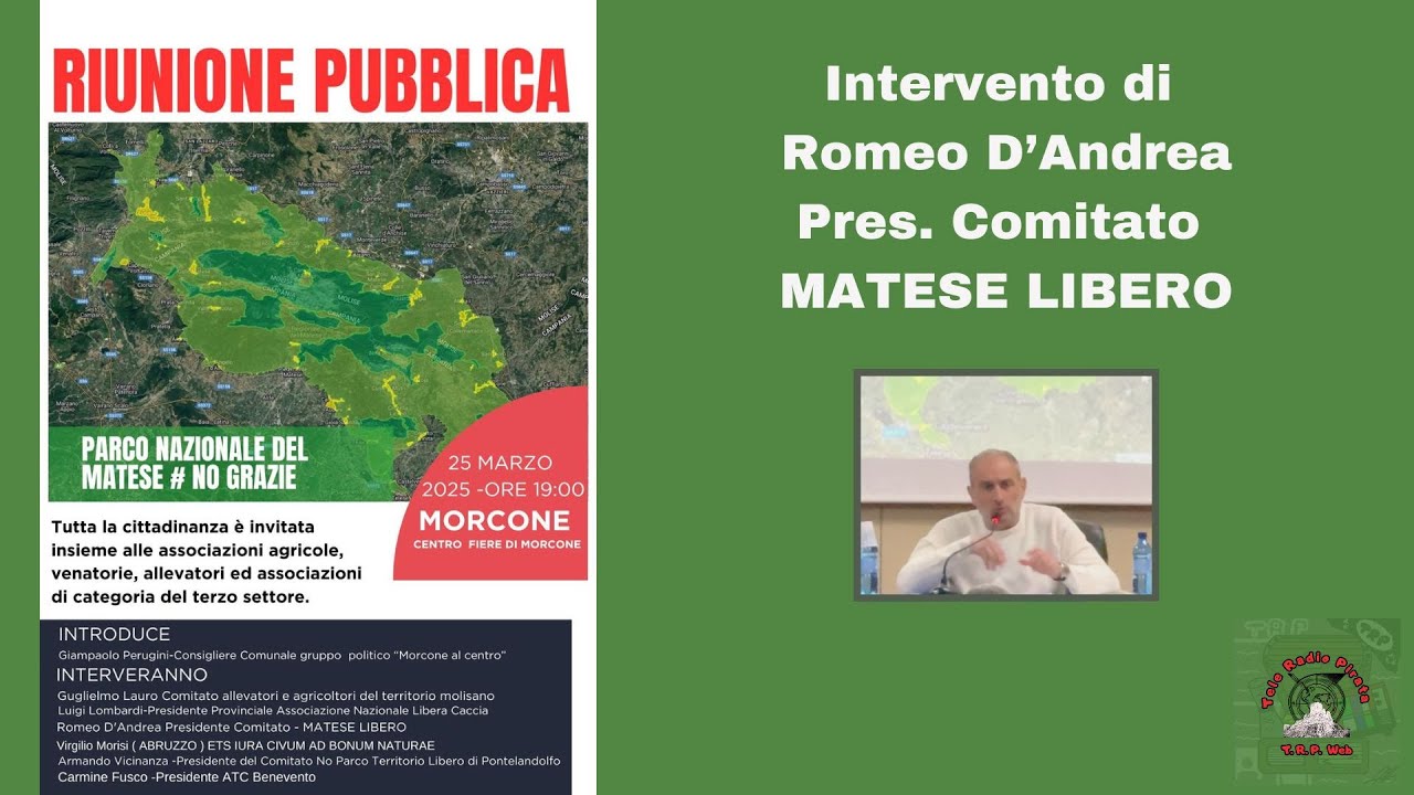 Parco nazionale del Matese - Riunione pubblica - Intervento di Romeo D'Andrea