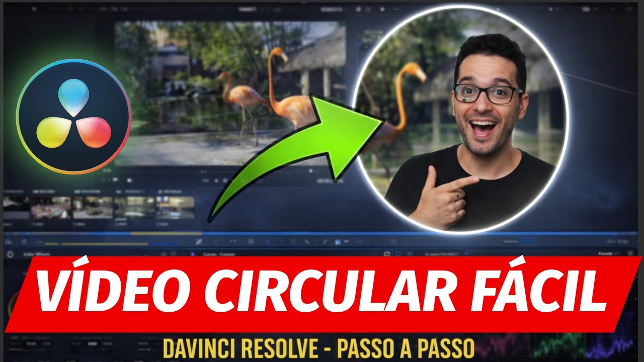 Como colocar VÍDEO CIRCULAR no DaVinci Resolve Passo a Passo (2026)