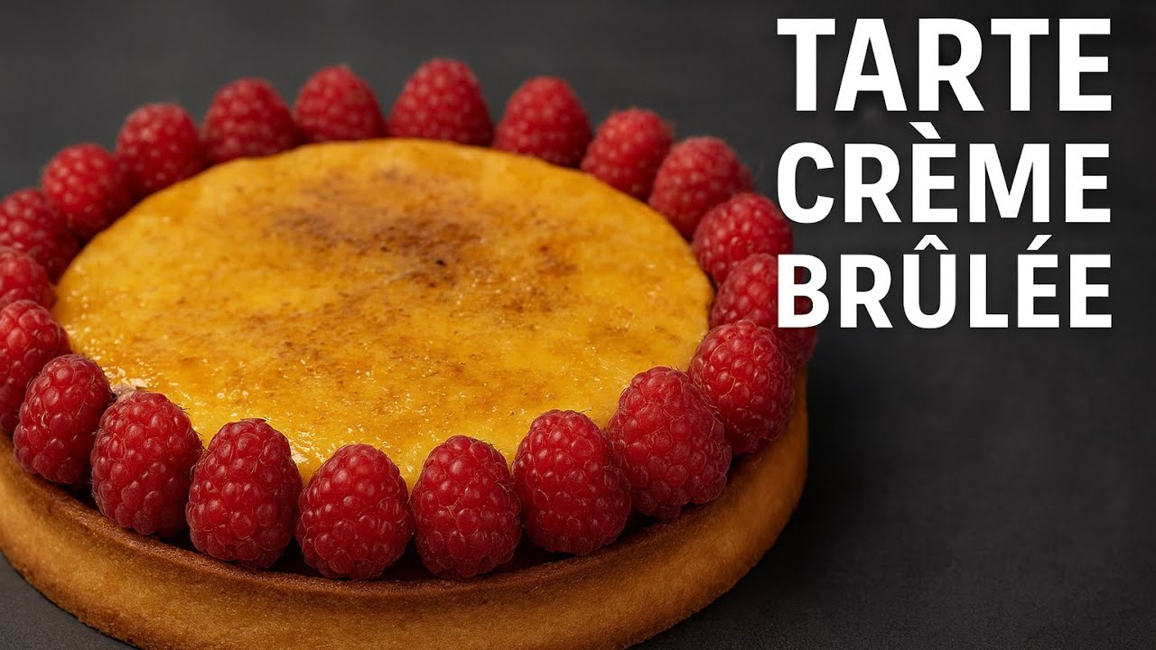 Recette de la tarte crème brulée - framboise