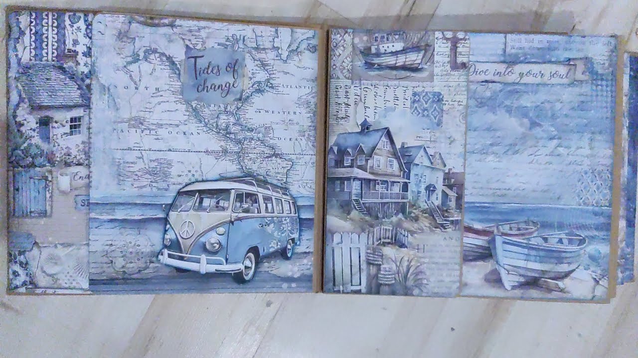 Présentation de l'album Silent sea stemperia #scrapbooking #album ( à vendre)