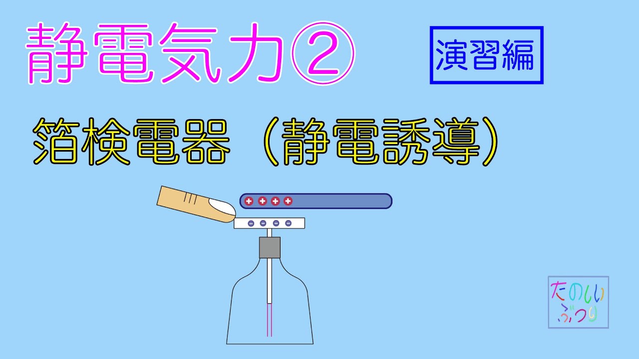 高校物理　電磁気　静電気力②箔検電器（静電誘導）　演習編