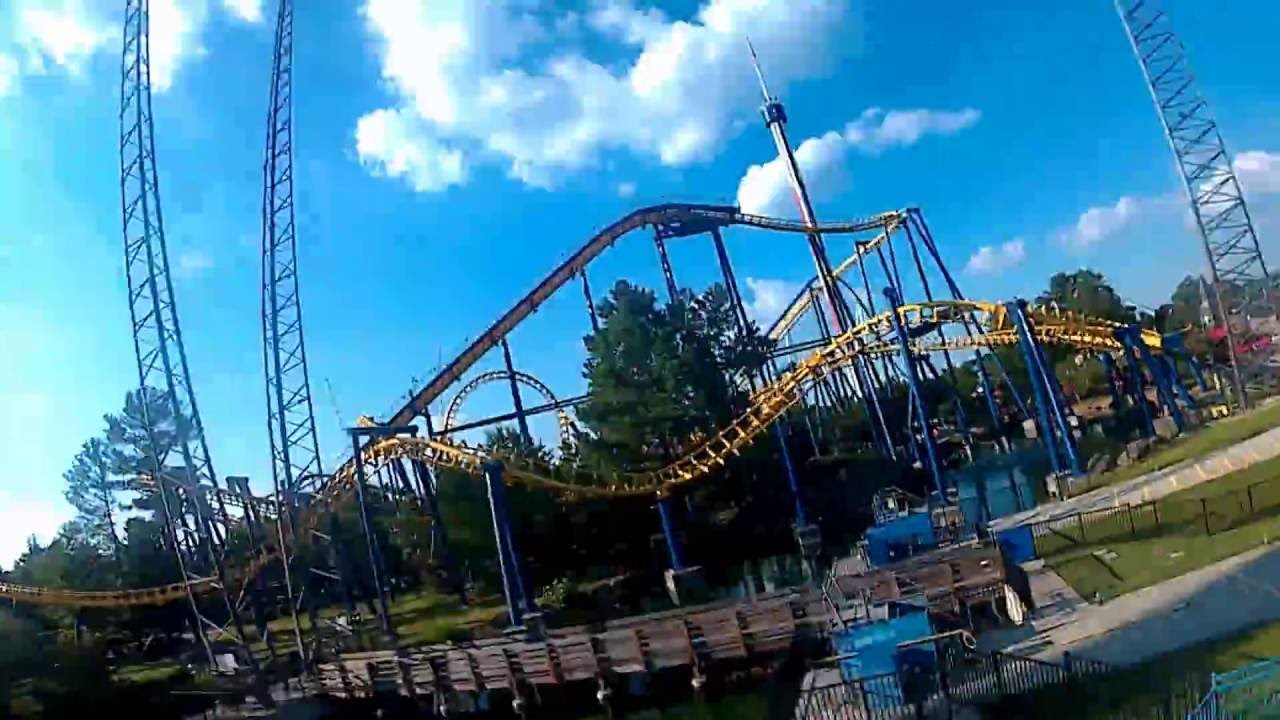 Flying Ace Aerial Chase at Carowinds POV side view