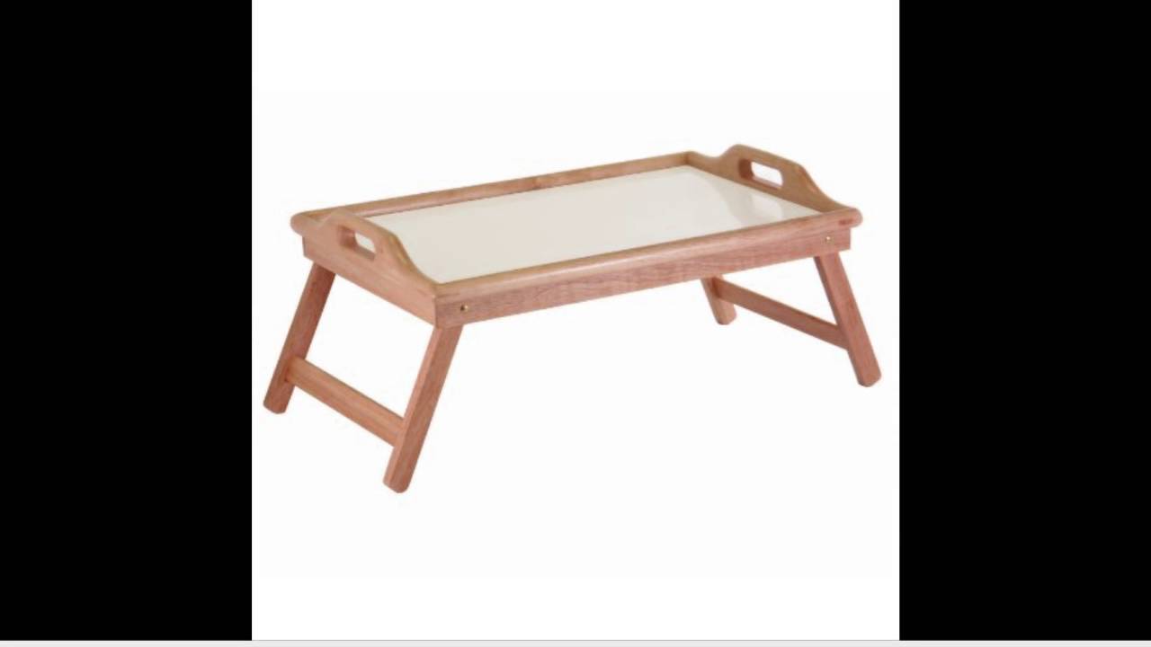 Winsome Wood Breakfast Bed Tray with Handle Foldable Legs