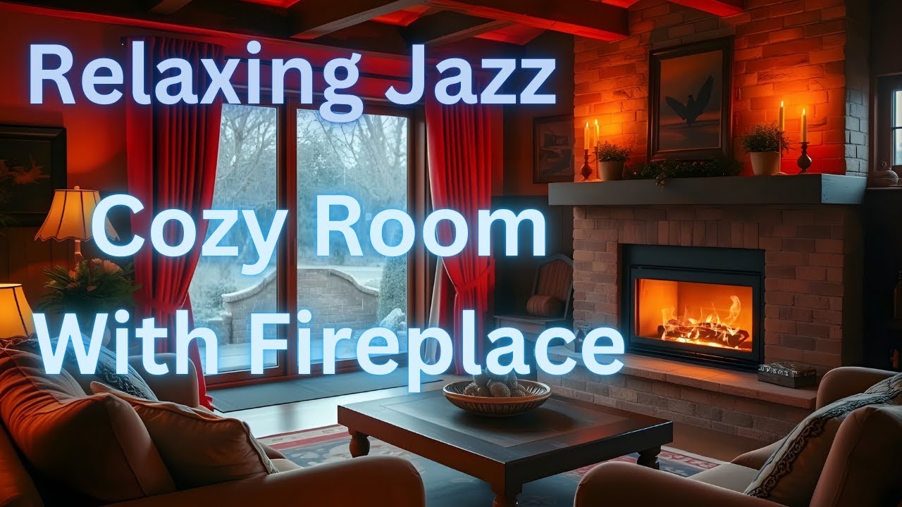 Warm Jazz Escape Cozy Room Ambience with Soft Fireplace