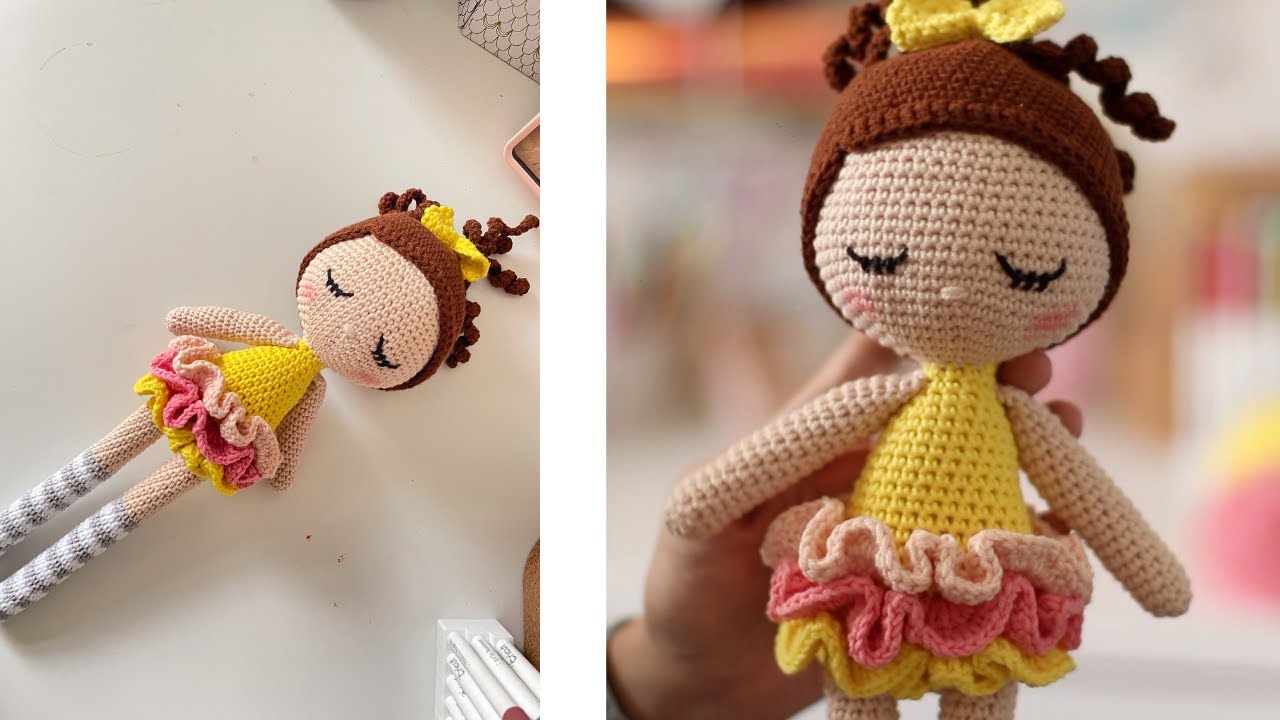 دمية بنت رقيقة  الجزء الأول amigurumi
