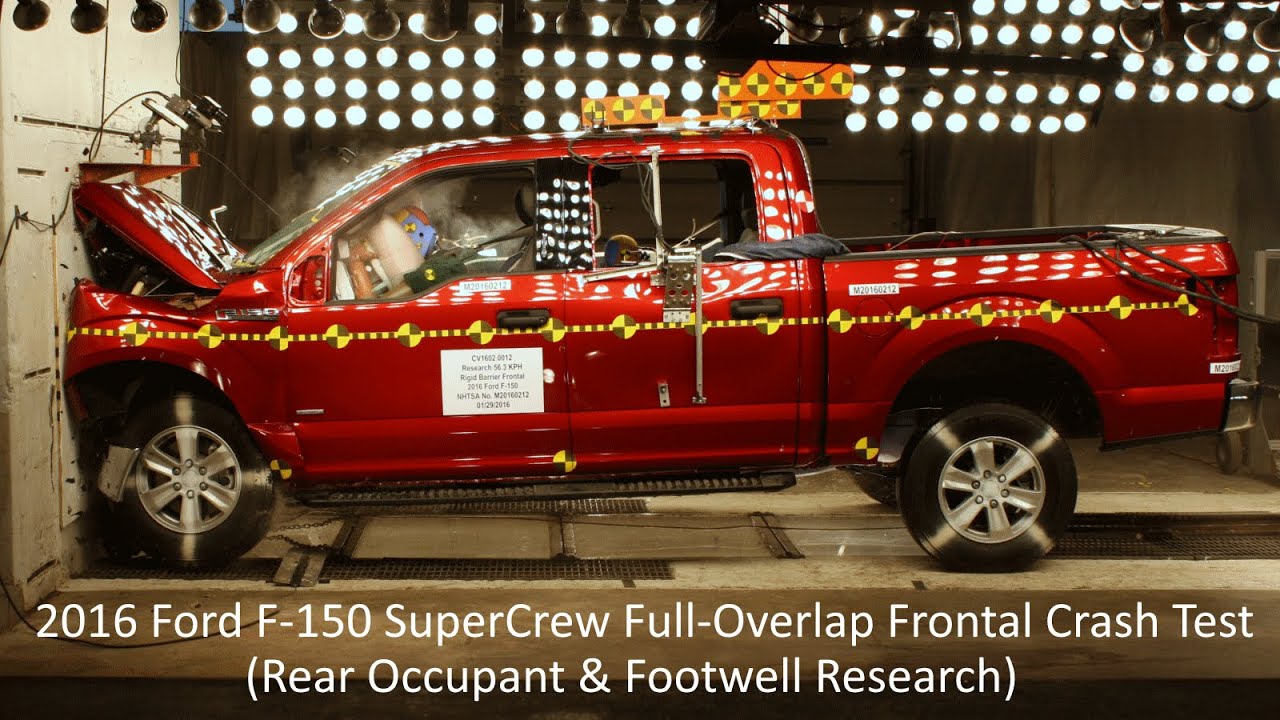 2016 Ford F-150 SuperCrew Full-Overlap Frontal Crash Test (NHTSA Research - Rear Occupant)