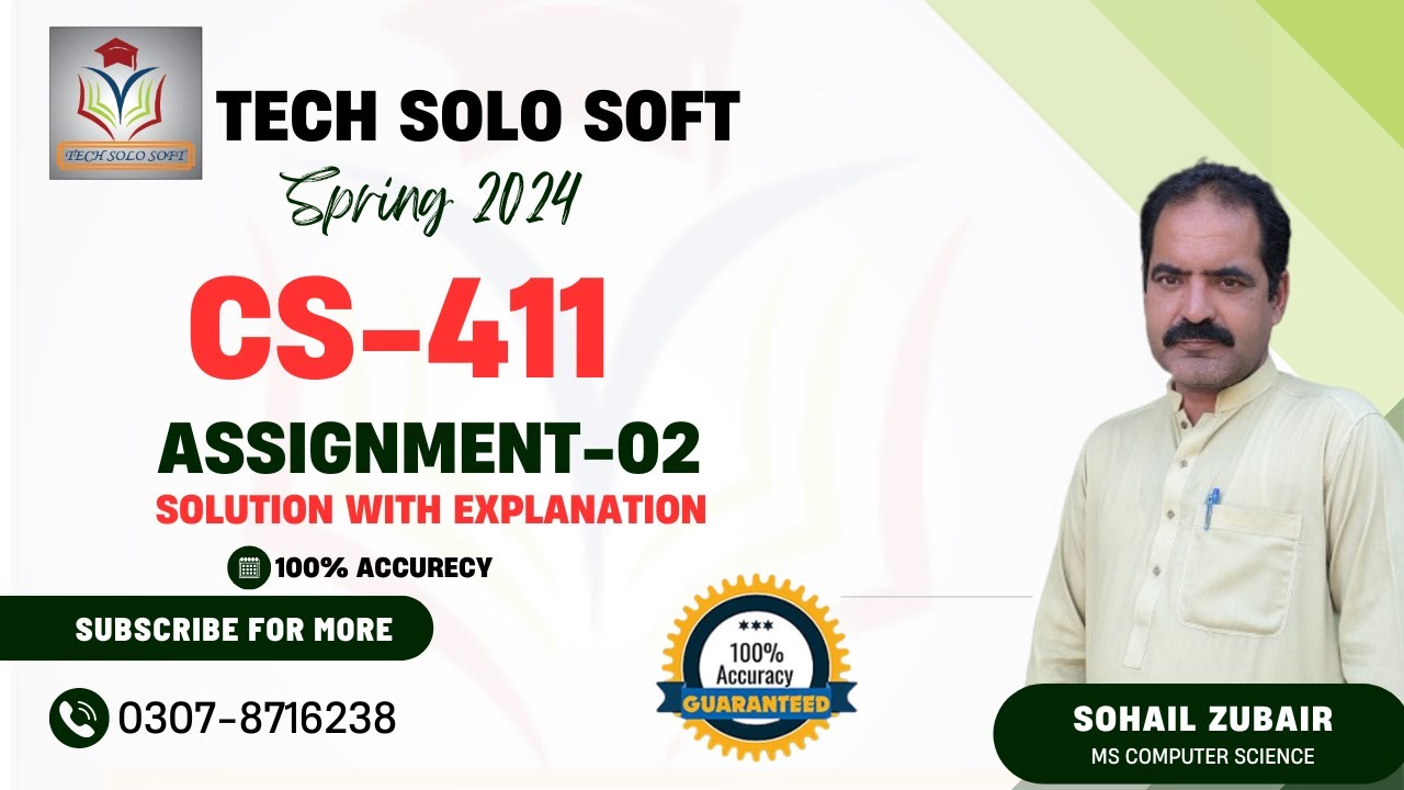 CS411 Assignment  2 Solution Spring 2024 || CS411 Assignment 2 Solution 2024  by Tech solo soft
