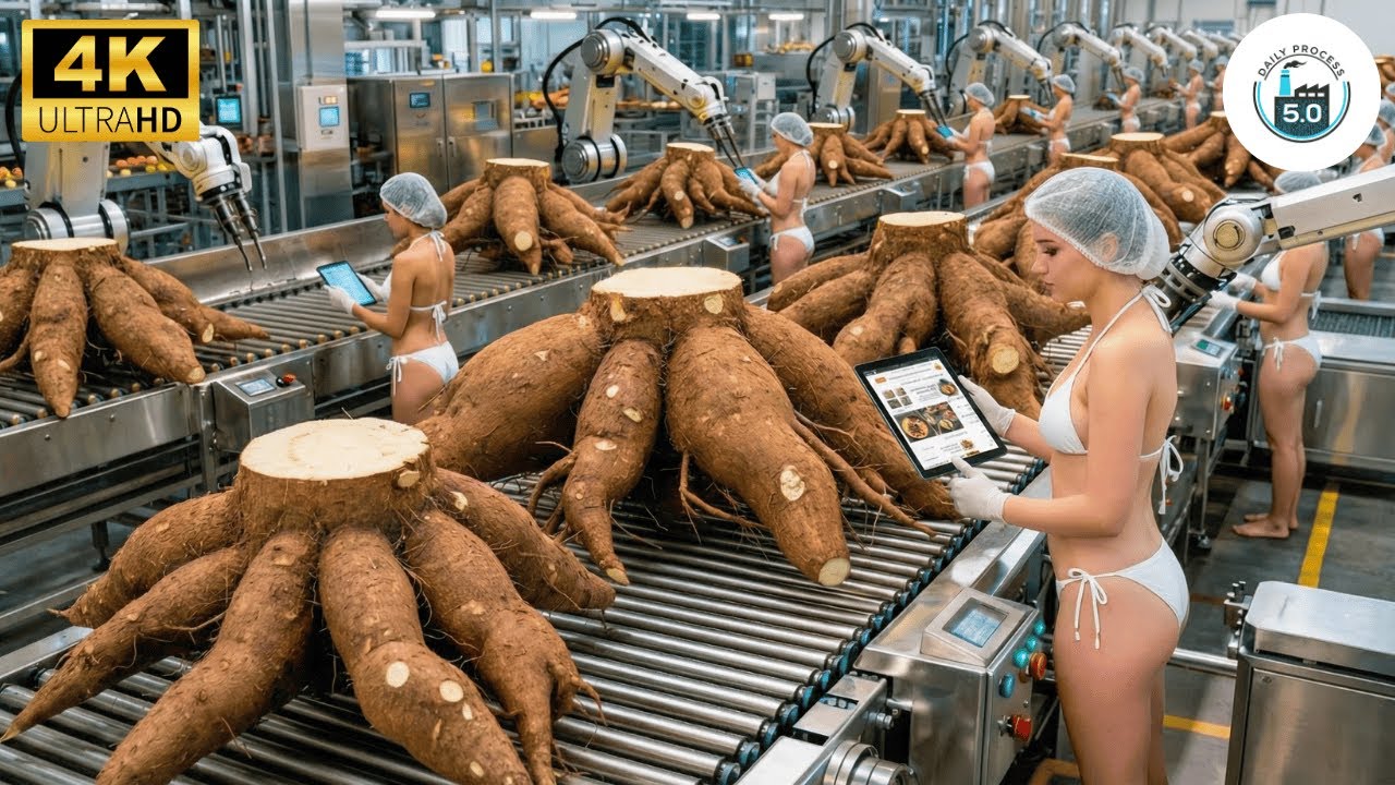Inside the Factory: China’s Giant Cassava Flour Process (Full Process)