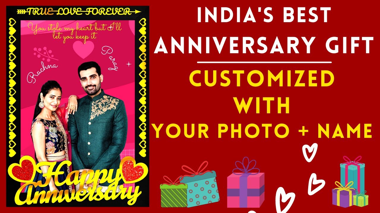 🎁 Personalized Anniversary Photo Frame YOUR PHOTO + NAME 🎁 2022 World's Best Anniversary Gift ❤️