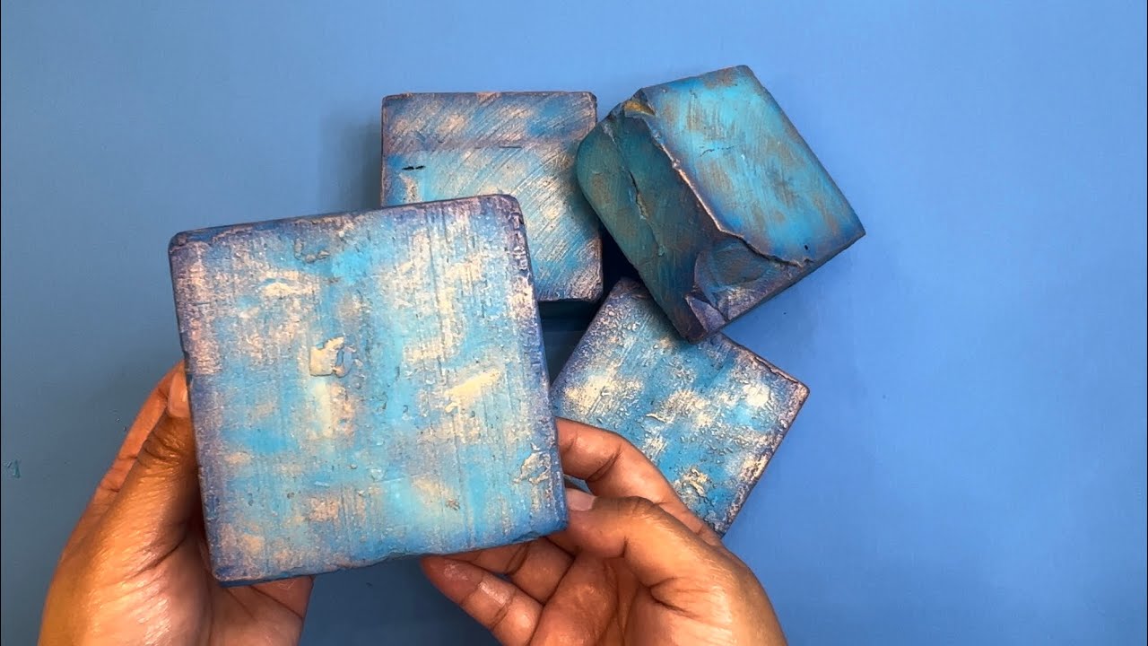💙✨ CRUNCHY BLUE DYED BLOCKS WITH GOLD DUST | GYMCHALK ASMR