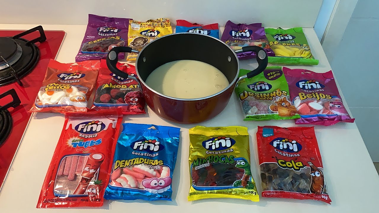FIZ UM MEGA BRIGADEIRO COM TODAS AS BALAS FINI DO MERCADO!!