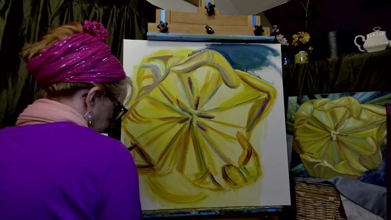 Learn to Paint Huge Spring Spring Flower in oils Thursday Night Live in the Studio with Nettie Kaye
