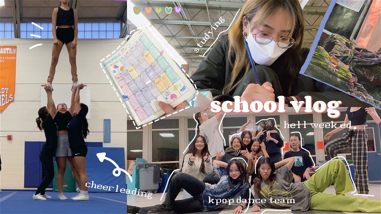 BUSY school vlog: kpop dance team, cheerleading, studying