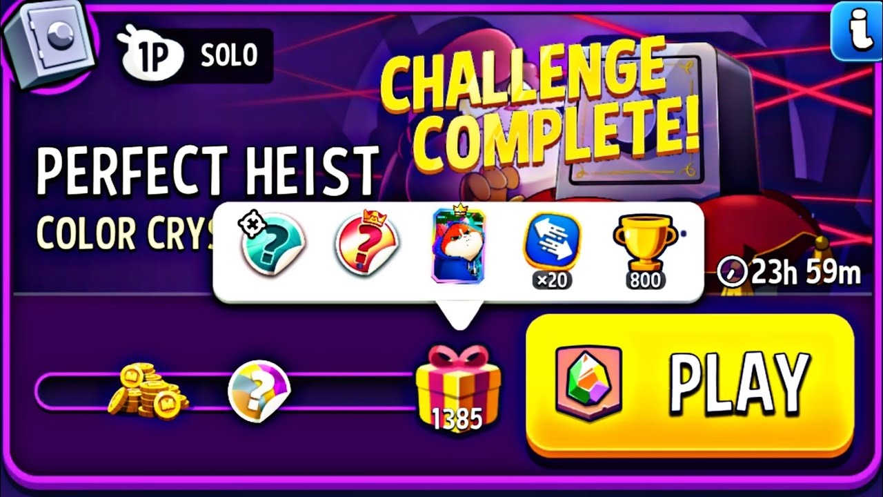 color crystals perfect heist solo challenge | match masters | color crystals solo 1385 score