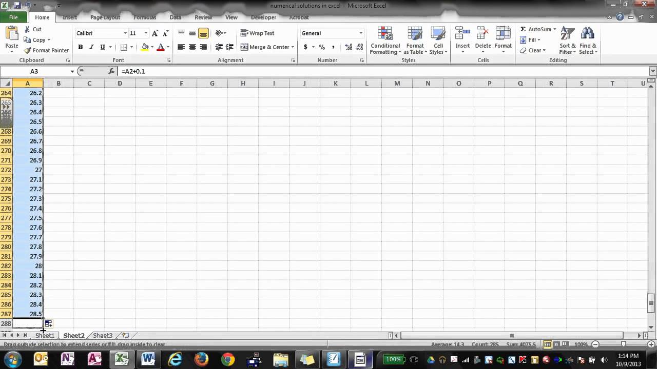 numerical integration in excel