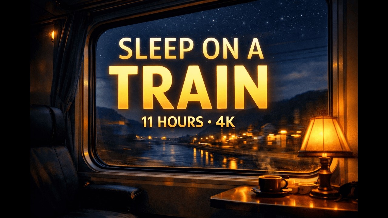 11 Hours Train Window View in 4K | Deep Sleep Relaxation & Calm Night Journey Ambience