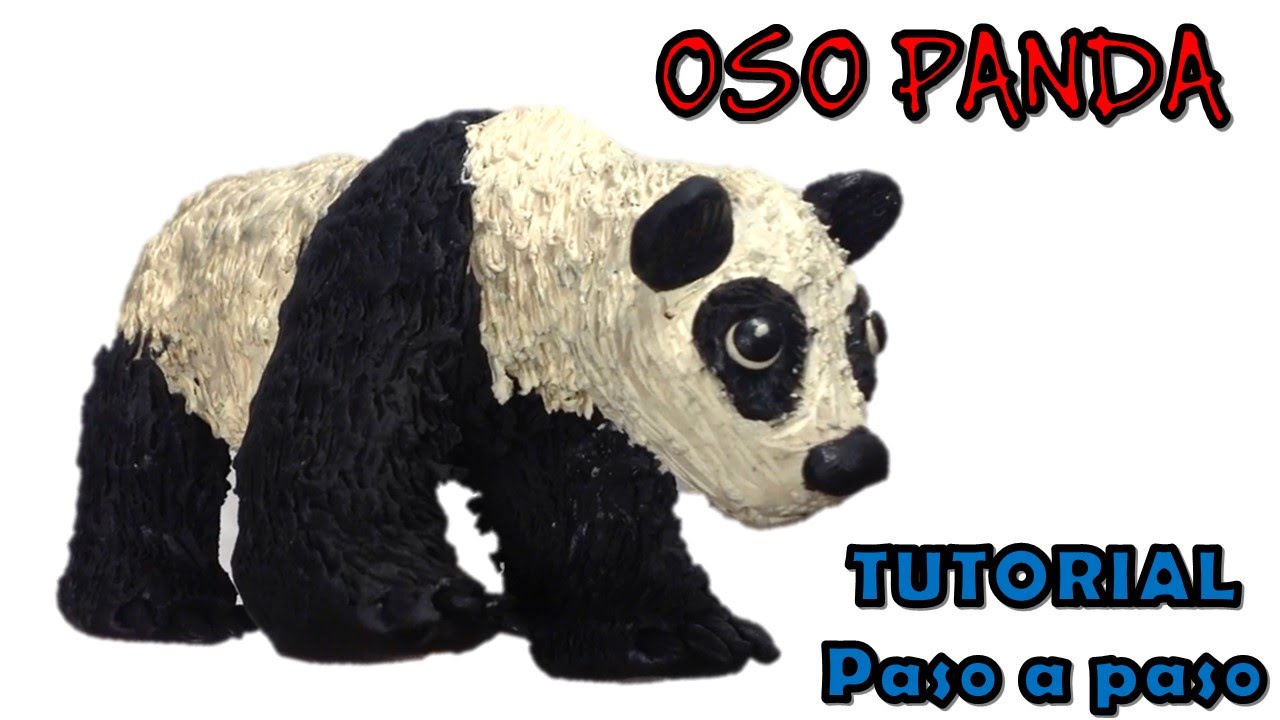 Como hacer un oso panda de plastilina / how to make a panda with clay