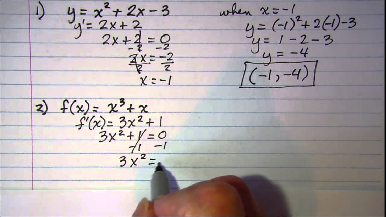 Determining the point where graph has a horizontal tangent line