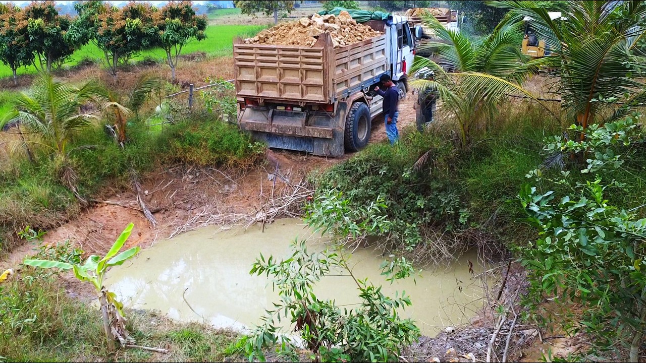 First Start New PROJECT!! Landfill Delete Stop Use Deep Fish Pond Use Strong Bulldozer & 5Ton Truck.