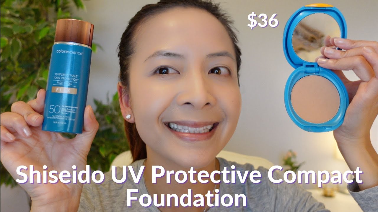 Shiseido UV Protective Compact Foundation SPF 37 & Colorescience Flex Sunscreen | Tiana Le