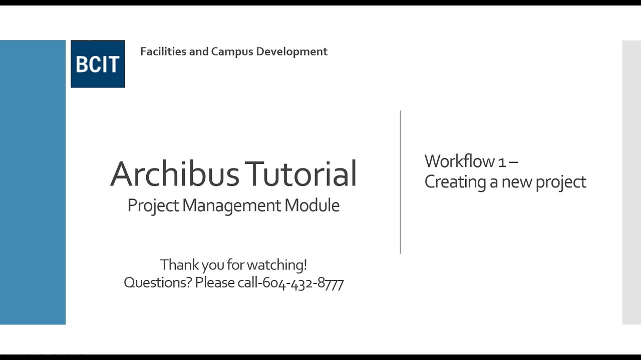 Archibus PM Module - (1) Creating a New Project