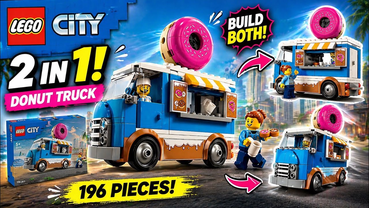 Собери свой собственный грузовик-пончик из LEGO 🍩
